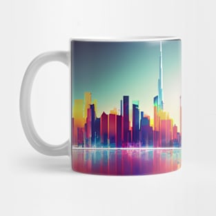 Dubai silhouette abstract art Mug